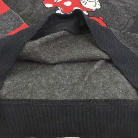 Disney Luxe Collection Sz S Black Red Minnie Mouse Hoodie Pullover Sweater - Picture 7 of 12